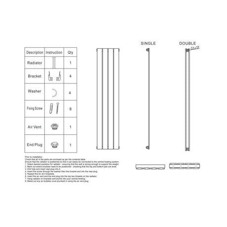 Scudo Apex 600 x 862mm Single Horizontal Designer Radiator in Gloss White installation