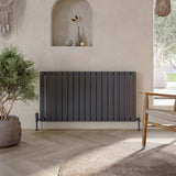 Scudo Apex 600 x 944mm Single Horizontal Designer Radiator in Anthracite lifestyle