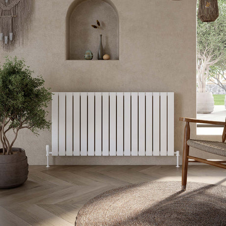 Scudo Apex 600 x 944mm Single Horizontal Designer Radiator in Gloss White lifestyle