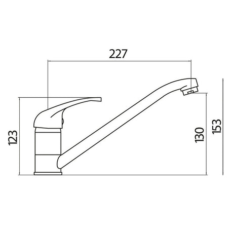 Scudo Arruba Kitchen Tap in Chrome dimensions