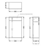 Scudo Aubrey 500mm Davos Oak WC Unit Dimensions