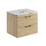 Scudo Aubrey 600mm Davos Oak Wall Mounted Vanity Unit with Worktop