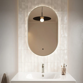 Scudo Aubrey 800 x 500mm Brushed Nickel LED Mirror