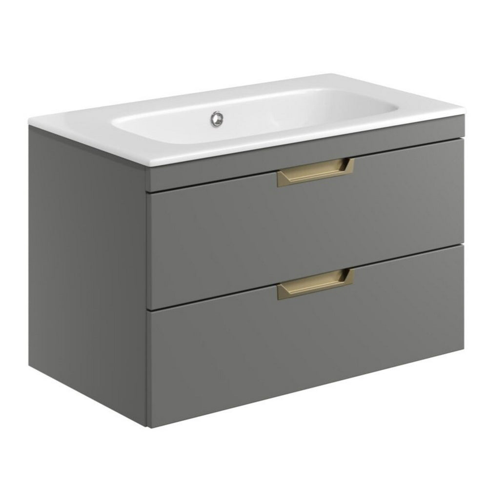 Scudo Aubrey 800mm Dust Grey Wall Mounted Vanity Unit with Basin