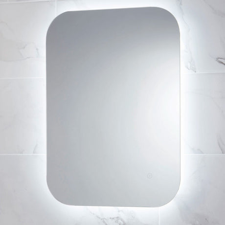 Scudo Aura LED 500 x 700mm Mirror with Shaver Socket and Demister Pad
