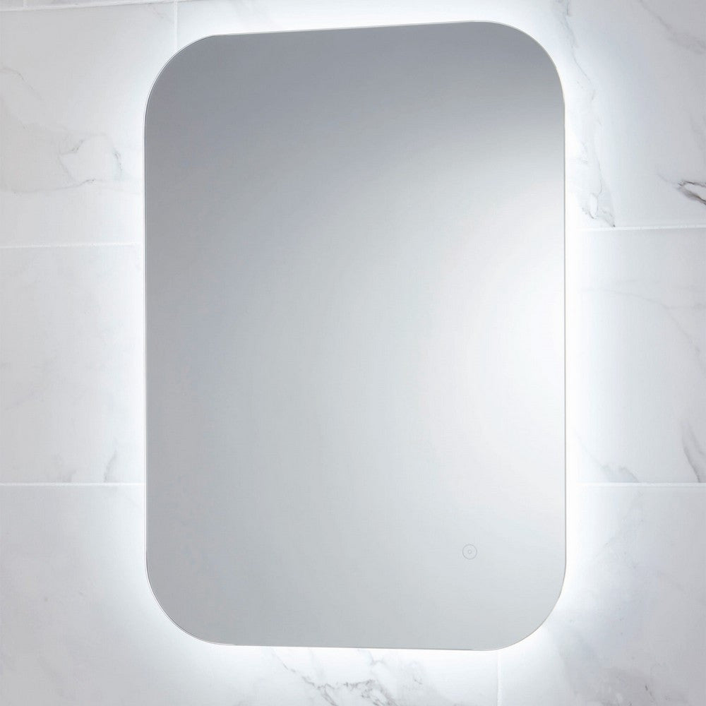 Scudo Aura LED 800 x 600mm Mirror with Shaver Socket and Demister Pad