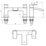 BLACK259ORBL Scudo Belini Black Bath Filler Line Drawing