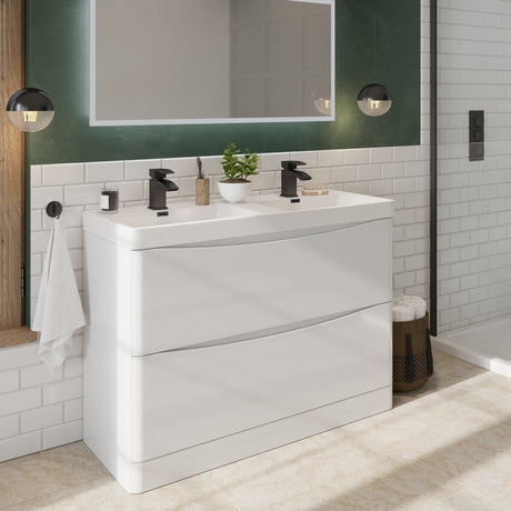 Scudo Bella 1200mm Gloss White Floorstanding Vanity Unit with Basin Lifestyle