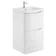 BELLA-500FLOORCAB-GWTE Scudo Bella 500mm Gloss White Floorstanding Vanity Unit with Basin