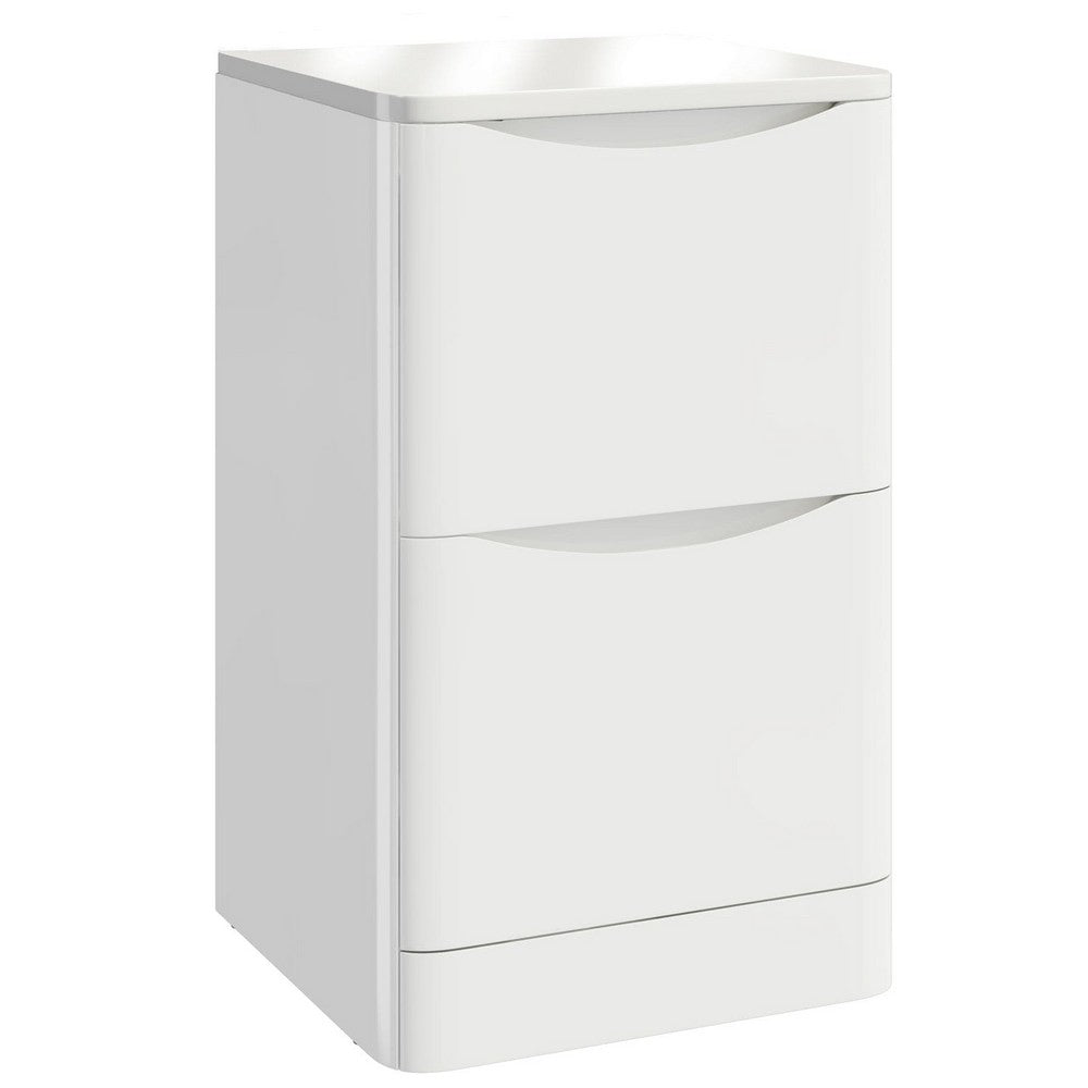 Scudo Bella 500mm Gloss White Floorstanding Vanity Unit with Countertop