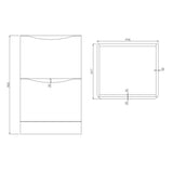 Scudo Bella 500mm Matt Grey Floorstanding Vanity Unit with Basin Dimensions