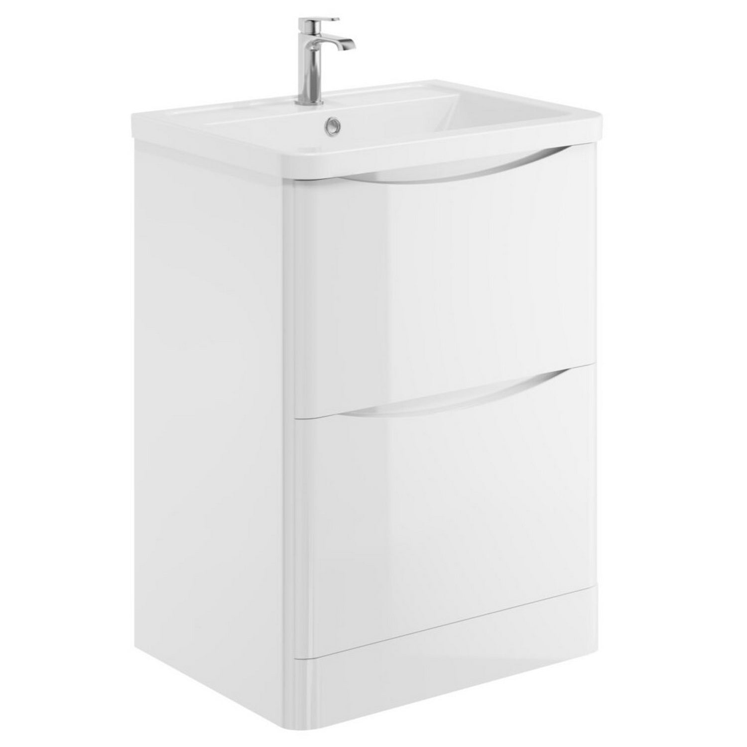 Scudo Bella 600mm Gloss White Floorstanding Vanity Unit with Basin