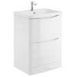 Scudo Bella 600mm Gloss White Floorstanding Vanity Unit with Basin