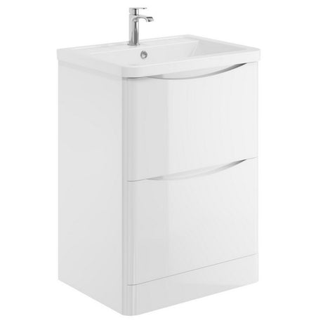 Scudo Bella 600mm Gloss White Floorstanding Vanity Unit with Basin