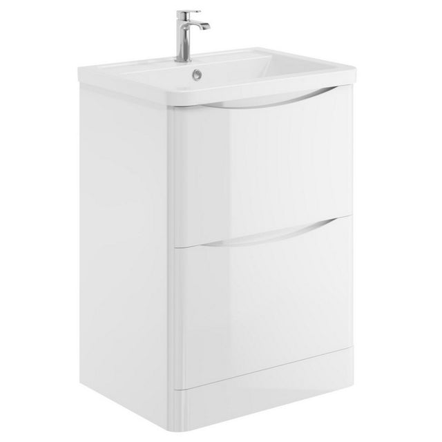 Scudo Bella 600mm Gloss White Floorstanding Vanity Unit with Basin