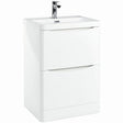 Scudo Bella 600mm Gloss White Floorstanding Vanity Unit with Basin