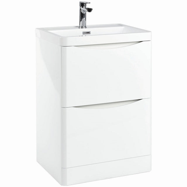Scudo Bella 600mm Gloss White Floorstanding Vanity Unit with Basin