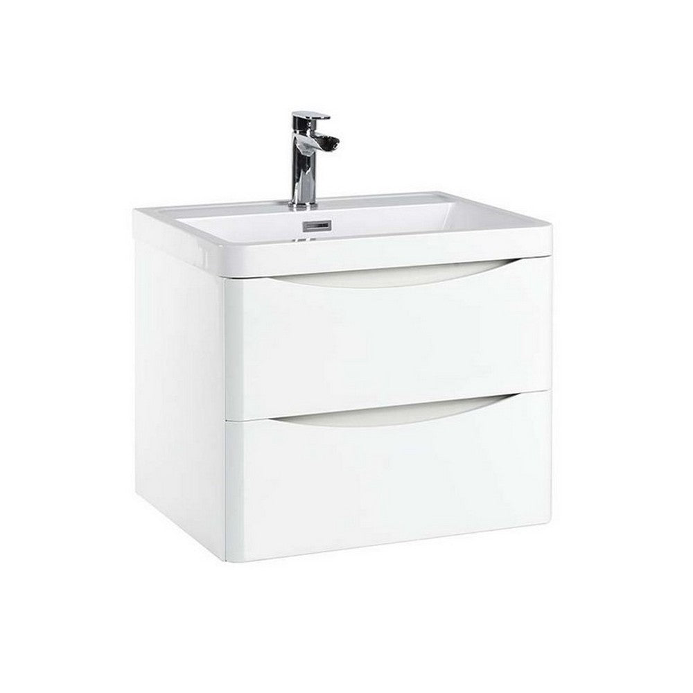Scudo Bella 600mm Gloss White Wall Mounted Vanity Unit with Basin