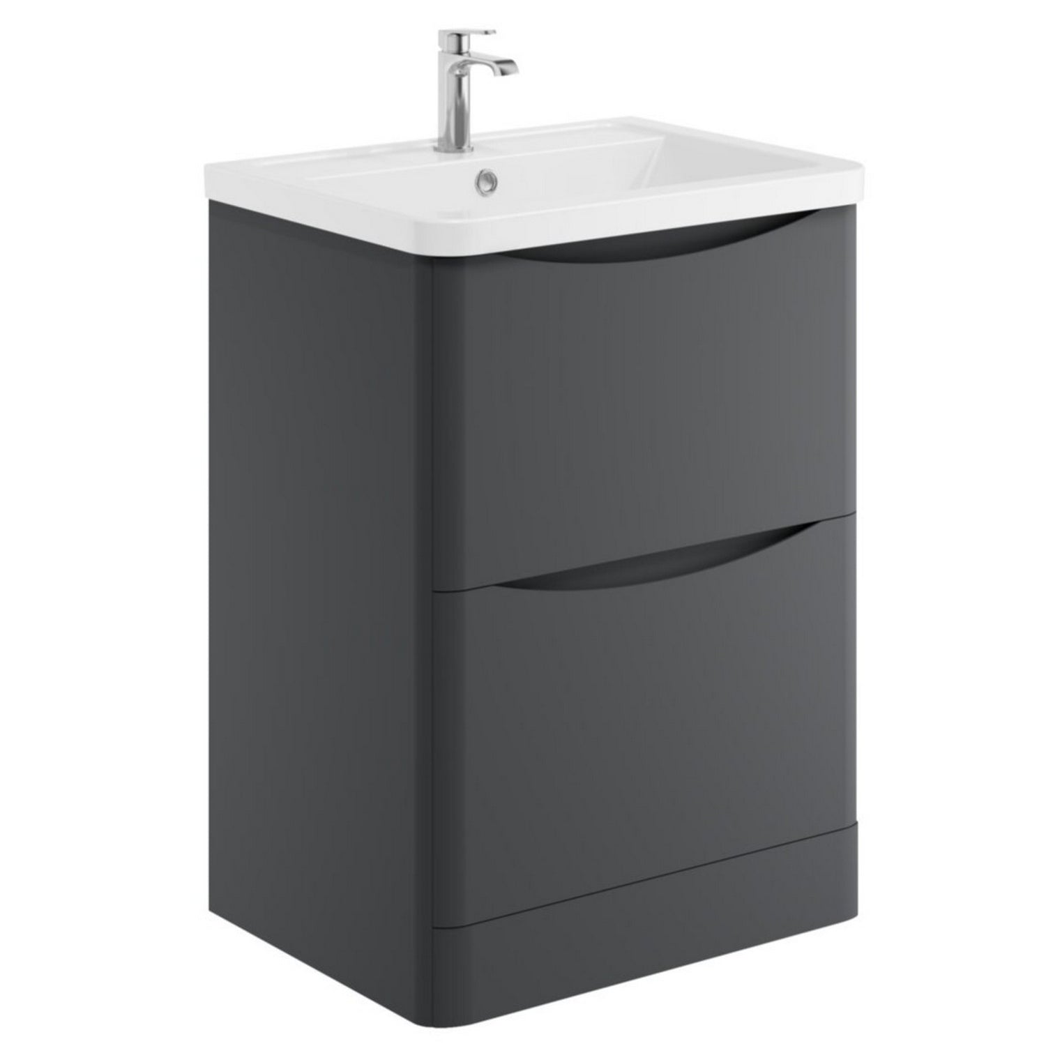 Scudo Bella 600mm Matt Grey Floorstanding Vanity Unit with Basin