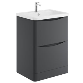 Scudo Bella 600mm Matt Grey Floorstanding Vanity Unit with Basin