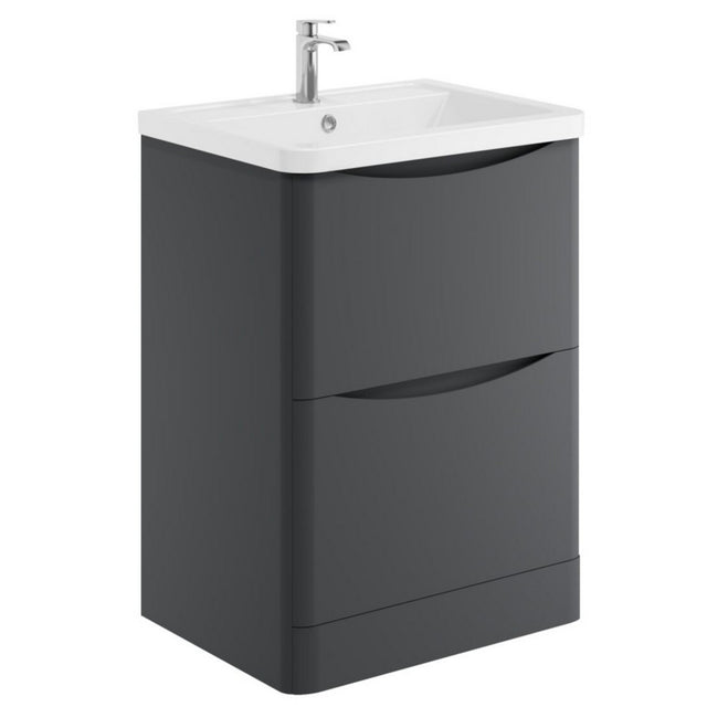 Scudo Bella 600mm Matt Grey Floorstanding Vanity Unit with Basin