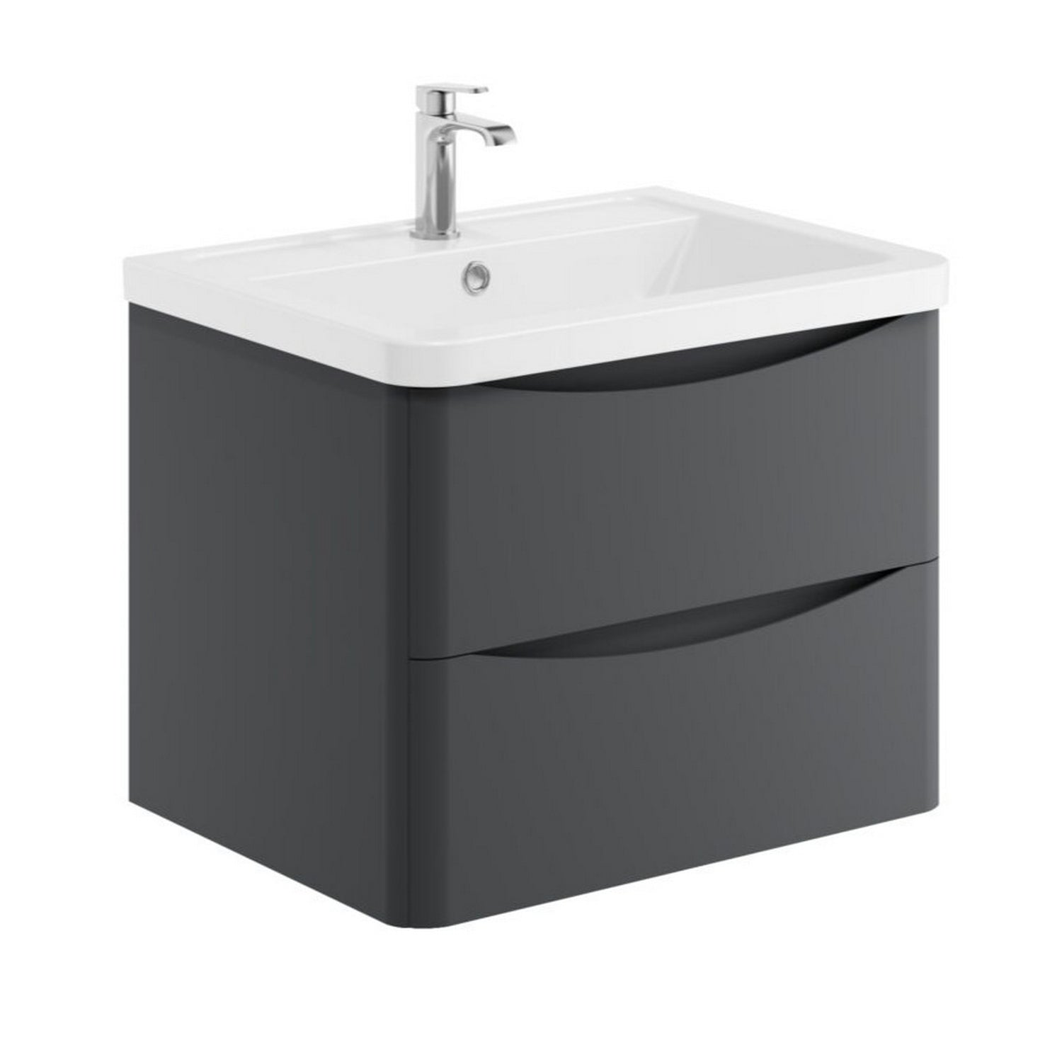 Scudo Bella 600mm Matt Grey Wall Mounted Vanity Unit with Basin
