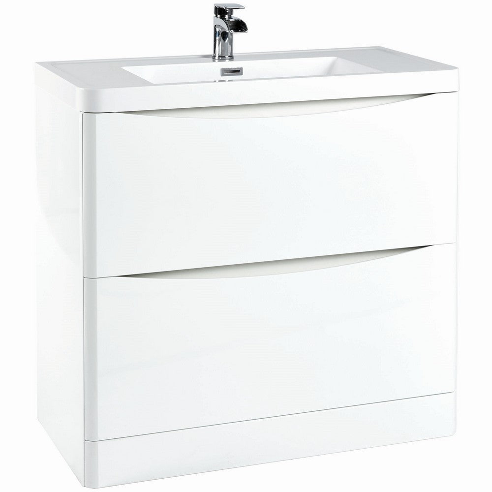 Scudo Bella 900mm Gloss White Floorstanding Vanity Unit with Basin