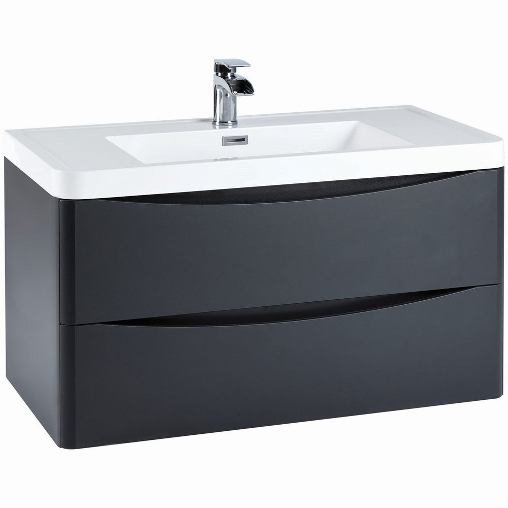 Scudo Bella 900mm Matt Grey Wall Mounted Vanity Unit with Basin
