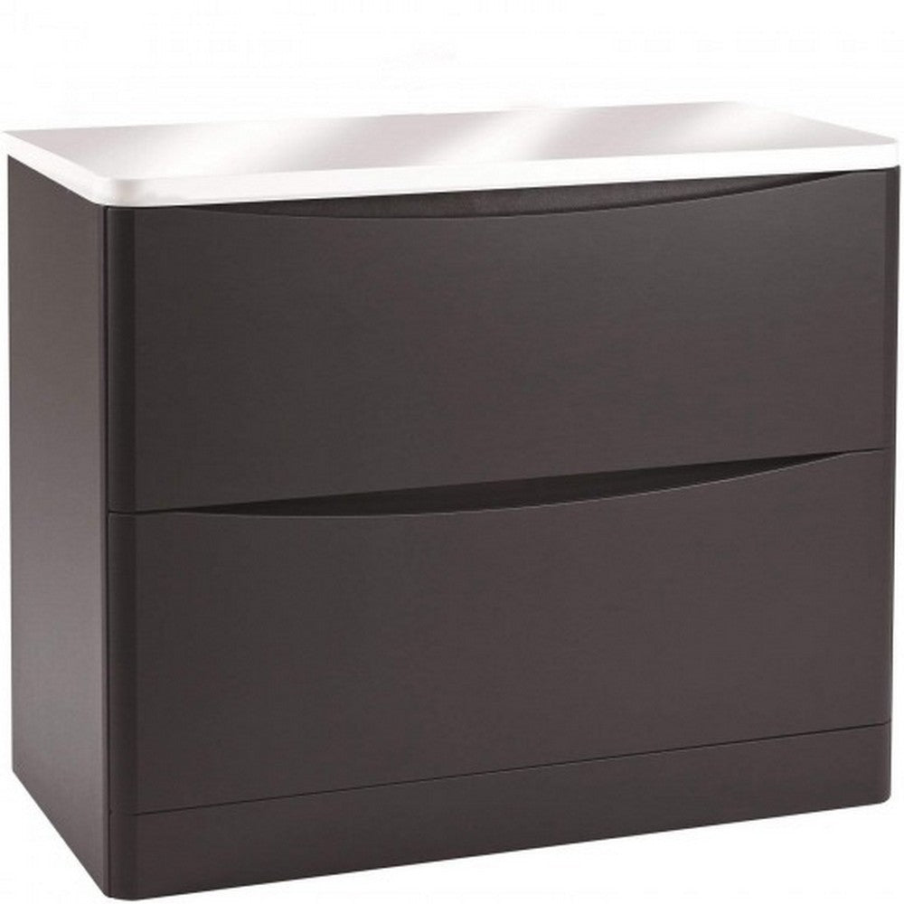 Scudo Bella 900mm Matt Grey Wall Mounted Vanity Unit with Countertop