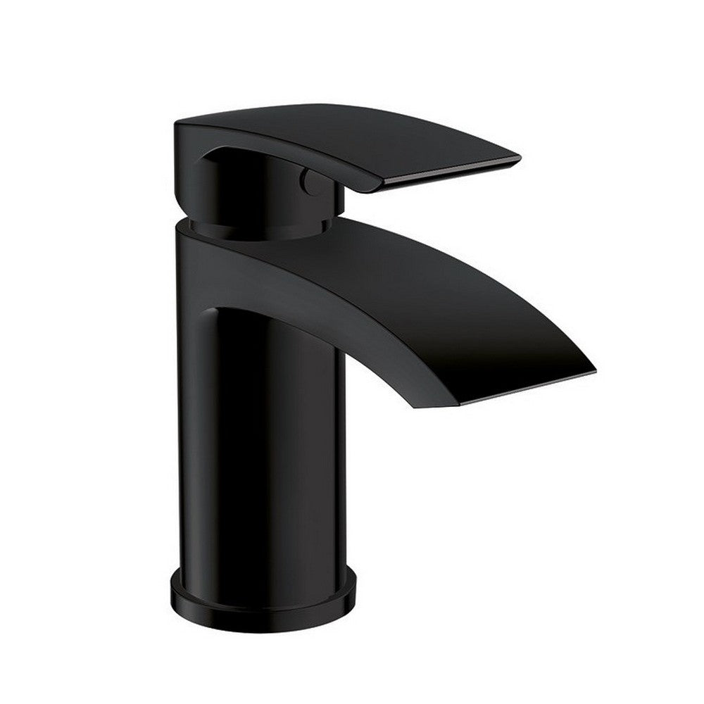 BLACK258ORBL Scudo Black Belini Mono Basin Mixer with Push Waste