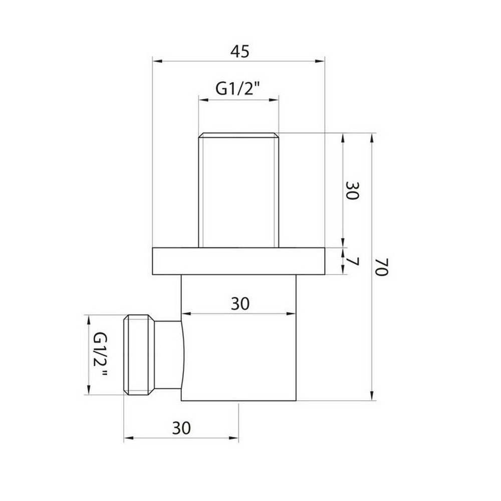 Scudo Black Squared Outlet Elbow dimensions