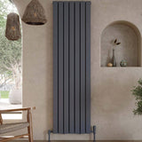 Scudo Bravo 1600 x 408mm Anthracite Vertical Double Designer Radiator