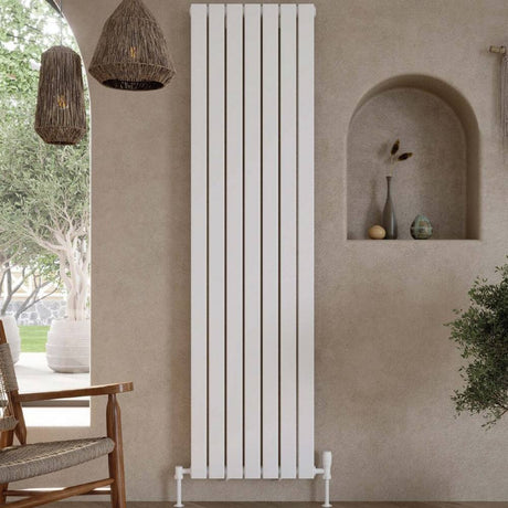 Scudo Bravo 1800 x 408mm White Vertical Single Designer Radiator Image