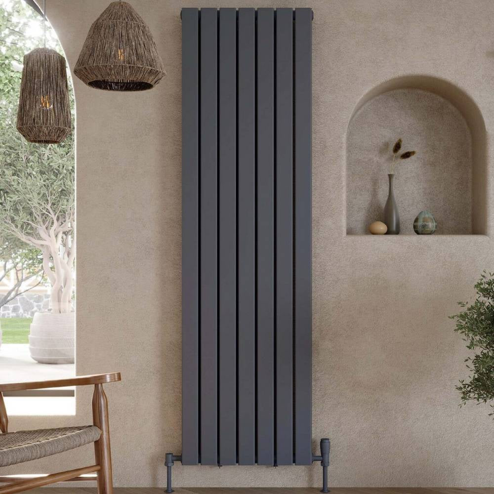 Scudo Bravo 1800 x 476mm Anthracite Vertical Single Designer Radiator