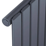 Scudo Bravo 1800 x 476mm Anthracite Vertical Single Designer Radiator Closeup