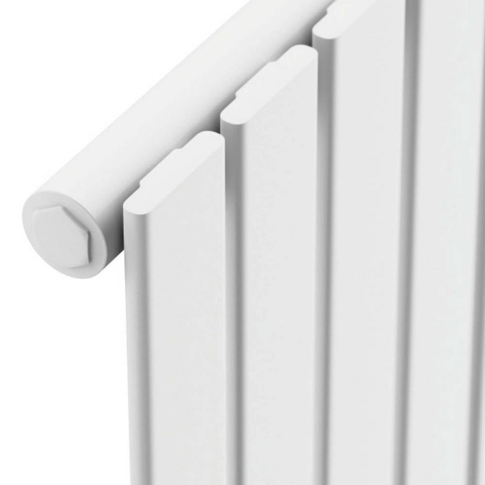 Scudo Bravo 1800 x 476mm White Vertical Single Designer Radiator Closeup