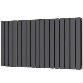 Scudo Bravo 600 x 1158mm Anthracite Horizontal Double Designer Radiator
