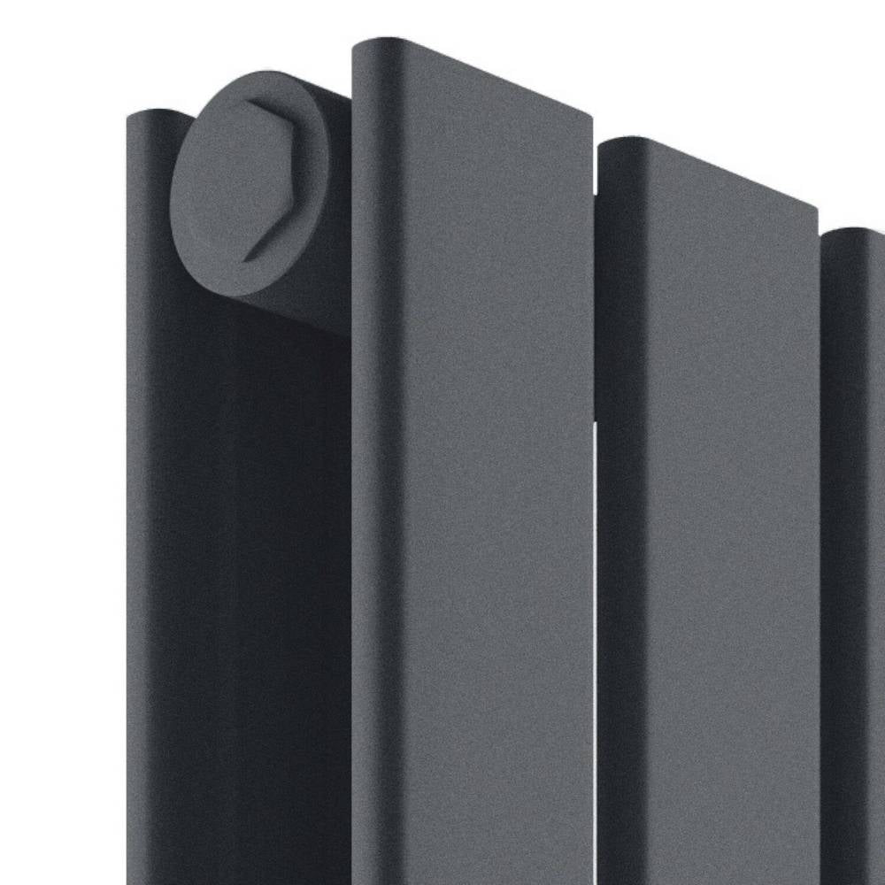 Scudo Bravo 600 x 1430mm Anthracite Horizontal Double Designer Radiator Closeup