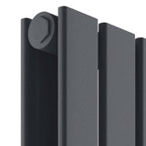 Scudo Bravo 600 x 886mm Anthracite Horizontal Double Designer Radiator Closeup