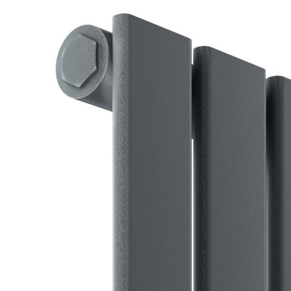 Scudo Bravo 600 x 886mm Anthracite Horizontal Single Designer Radiator Closeup