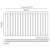 Scudo Bravo 600 x 886mm White Horizontal Double Designer Radiator Dimensions