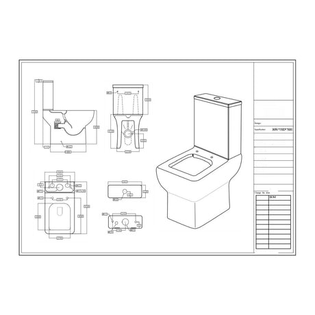 Scudo Choices 550 Open Back Pan with Cistern and Soft Closing Seat dimensions
