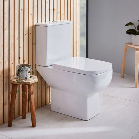 Scudo Choices 600 Short Projection Open Back Pan with Cistern and Soft Closing Seat Side View