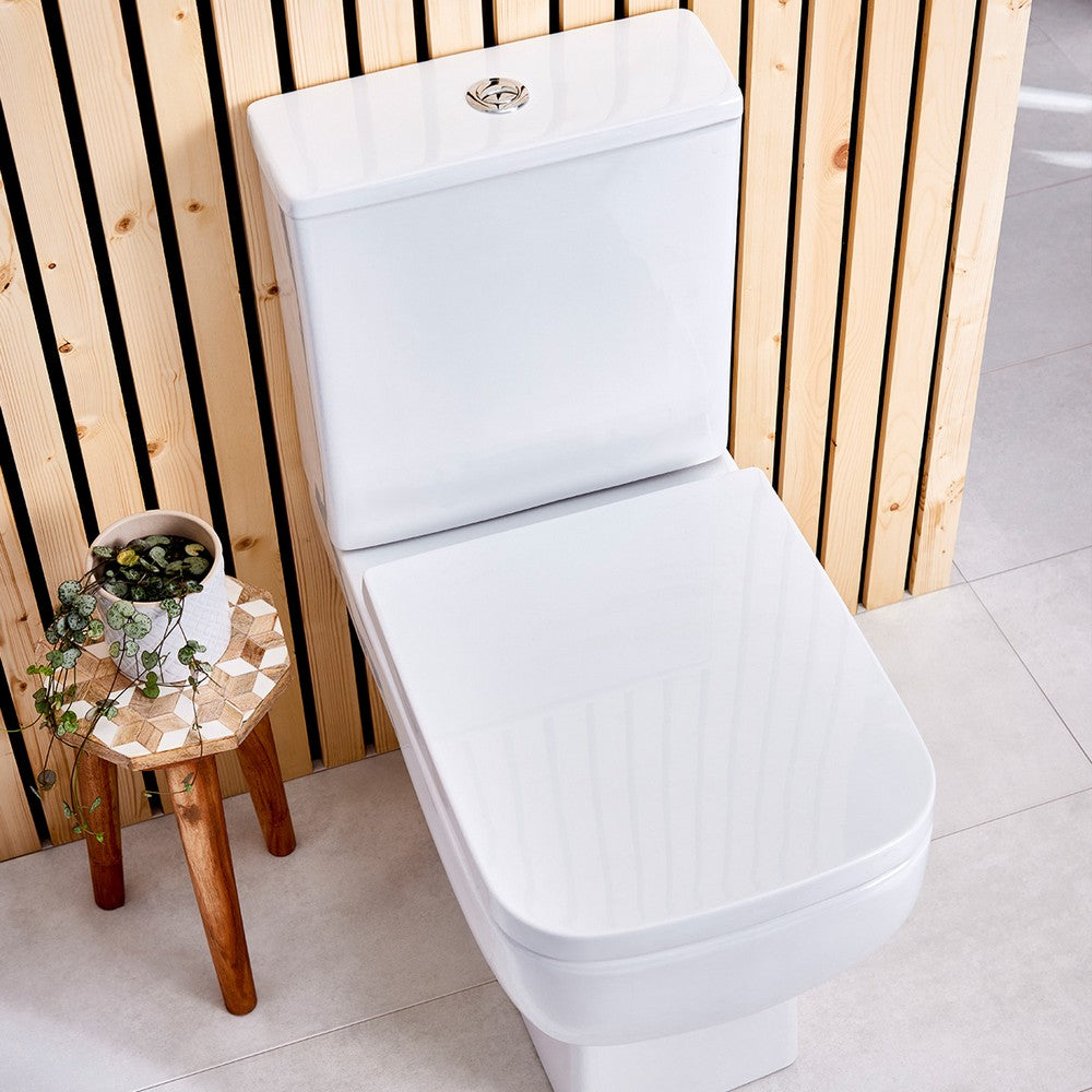 Scudo Choices 600 Short Projection Open Back Pan with Cistern and Soft Closing Seat Top View
