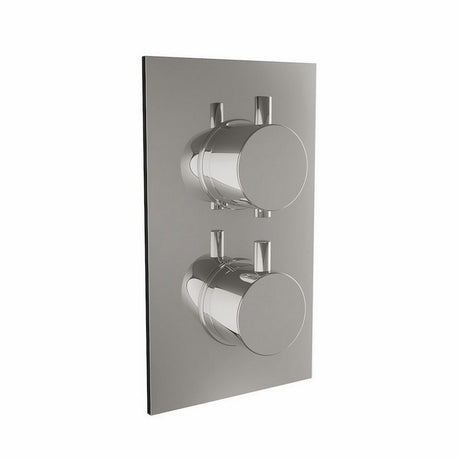 Scudo Chrome Dual Round Handle Concealed Shower Valve with Diverter