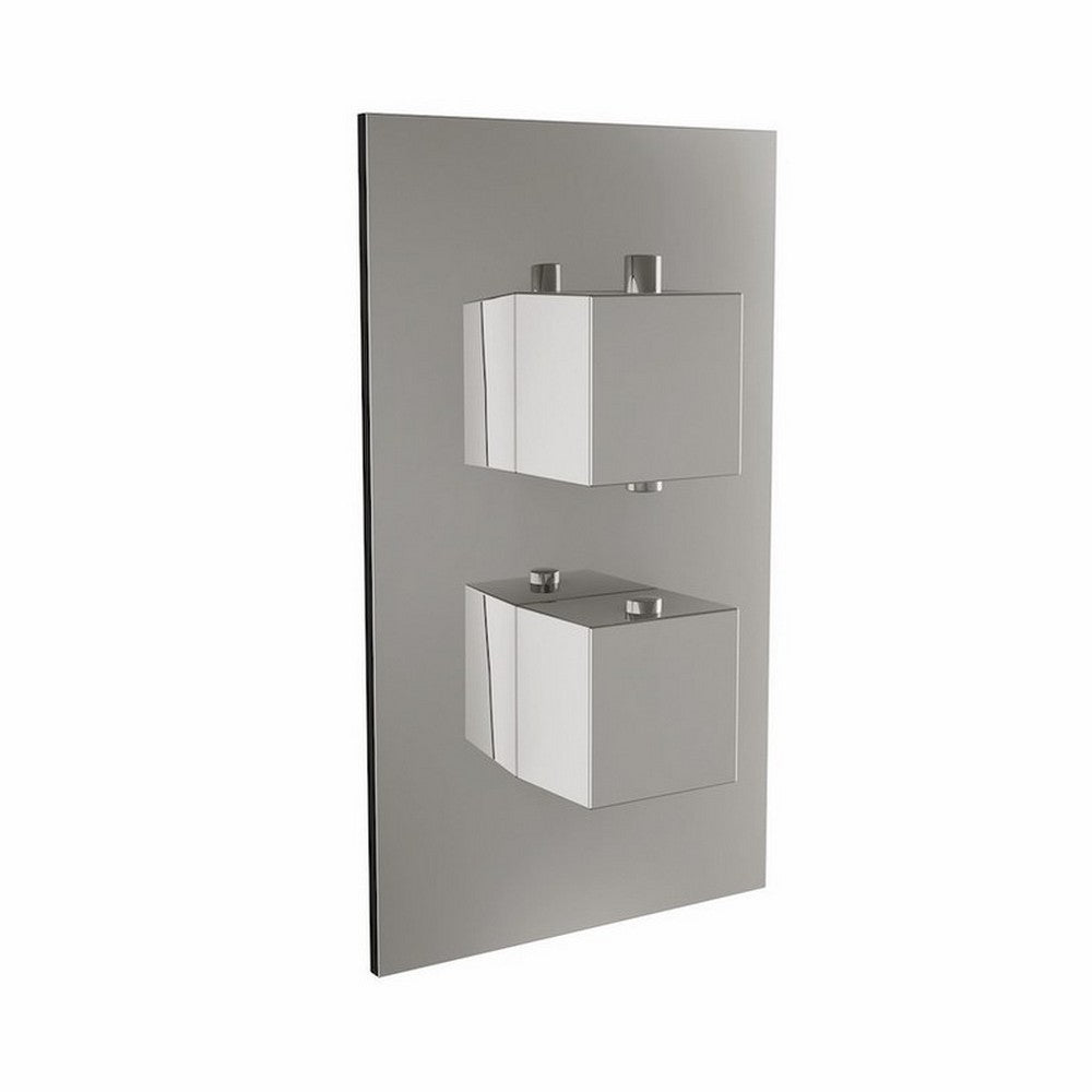 Scudo Chrome Dual Squared Handle Concealed Shower Valve with Diverter