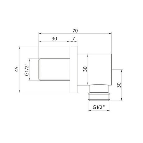 Scudo Chrome Round Outlet Elbow Dimensions