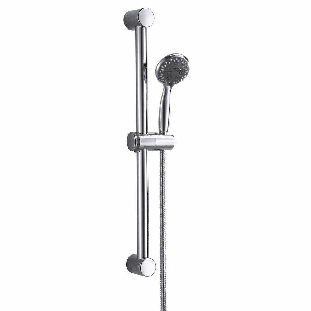 Scudo Chrome Round Riser Rail Kit with Multi Function Handset
