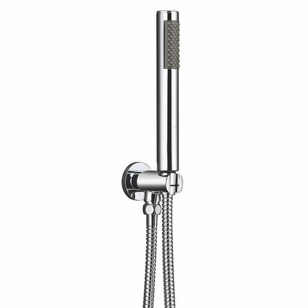 Scudo Chrome Rounded Outlet Elbow with Shower Hose and Handset