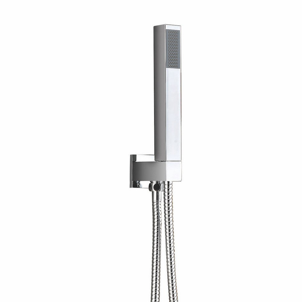 Scudo Chrome Squared Outlet Elbow with Shower Hose and Handset